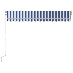 Ručně zatahovací markýza s LED světlem 300 x 250 cm modrobílá - obrázek 3