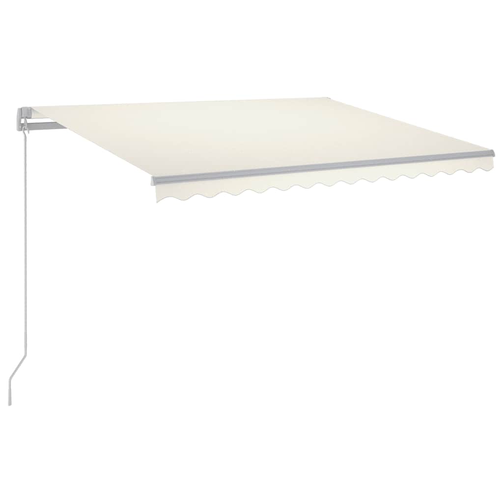 vidaXL Ručně zatahovací markýza s LED světlem 300 x 250 cm krémová