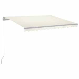 Ručně zatahovací markýza s LED světlem 300 x 250 cm krémová - obrázek 2