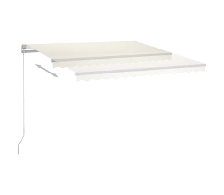 vidaXL markise m. LED-lys 300x250 cm manuel betjening cremefarvet
