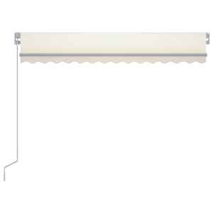 Ručně zatahovací markýza s LED světlem 300 x 250 cm krémová - obrázek 3