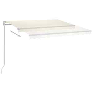 vidaXL markise m. LED-lys 300x250 cm manuel betjening cremefarvet