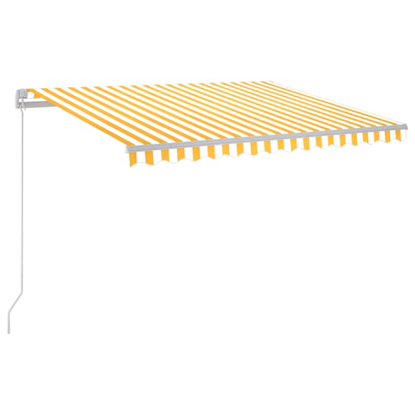vidaXL k&auml;sitsi sisset&otilde;mmatav varikatus, LED, 300x250, kollane ja valge