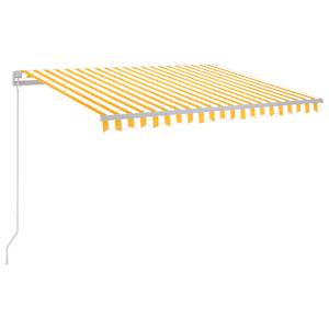 Ručně zatahovací markýza s LED světlem 300 x 250 cm žlutobílá - obrázek 2