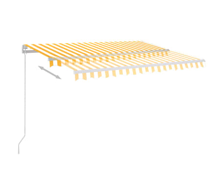 vidaXL Ročno zložljiva tenda z LED lučmi 300x250 cm rumena in bela