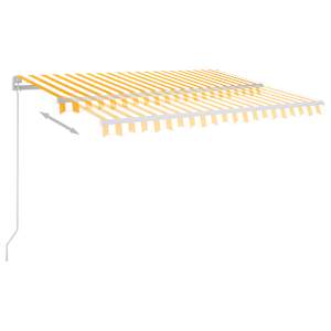 Ručně zatahovací markýza s LED světlem 300 x 250 cm žlutobílá - obrázek 6