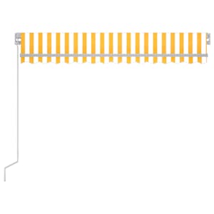 Ručně zatahovací markýza s LED světlem 300 x 250 cm žlutobílá - obrázek 3