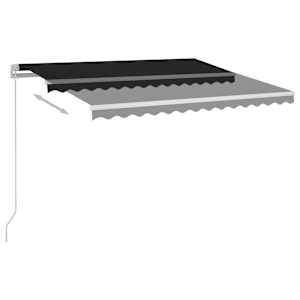 Ručně zatahovací markýza s LED světlem 300 x 250 cm antracitová - obrázek 6