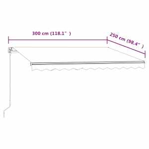 Automatická zatahovací markýza 300 x 250 cm krémová - obrázek 9