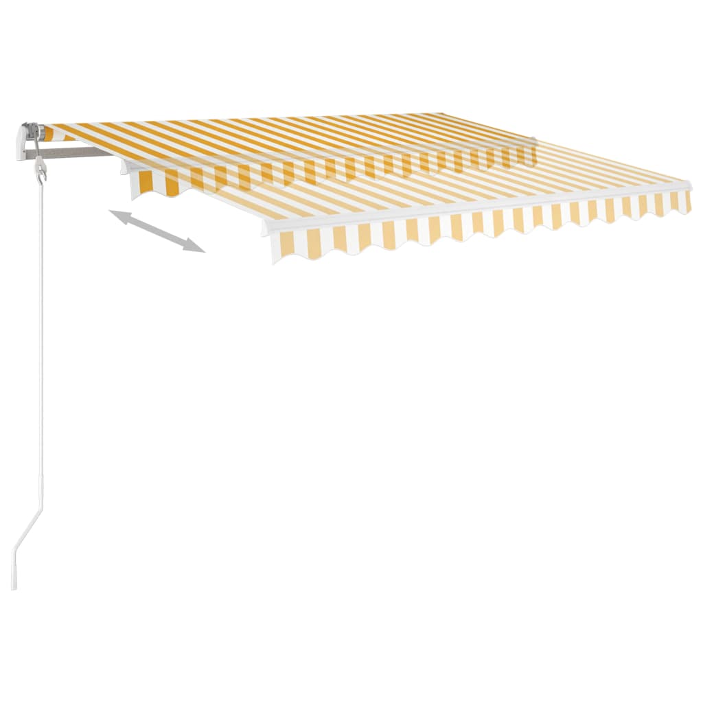 

vidaXL Luifel automatisch uittrekbaar 300x250 cm geel en wit