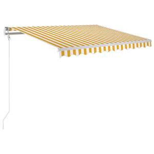 vidaXL automaatne varikatus LED ja tuuleandur, 300x250cm kollane/valge