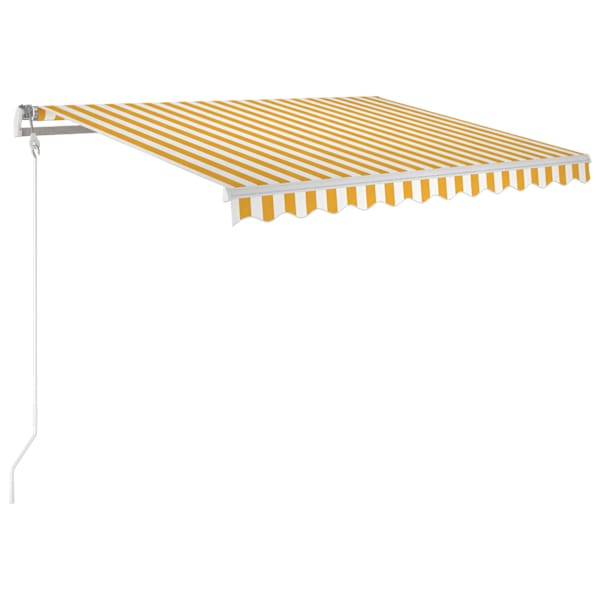 vidaXL automaatne varikatus LED ja tuuleandur, 300x250cm kollane/valge