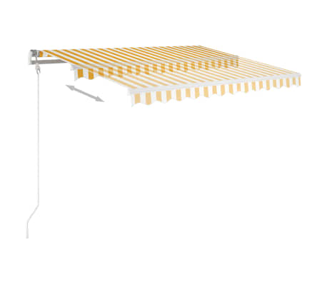 vidaXL Τέντα Αυτόματη με LED & Αισθ. Ανέμου Κίτρινο/Λευκό 300x250 εκ.