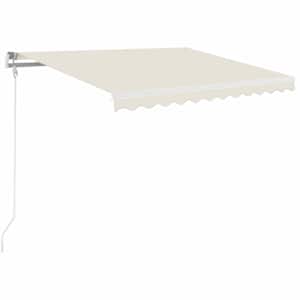 vidaXL k&auml;sitsi sisset&otilde;mmatav varikatus LEDiga, 350x250 cm kreemjas