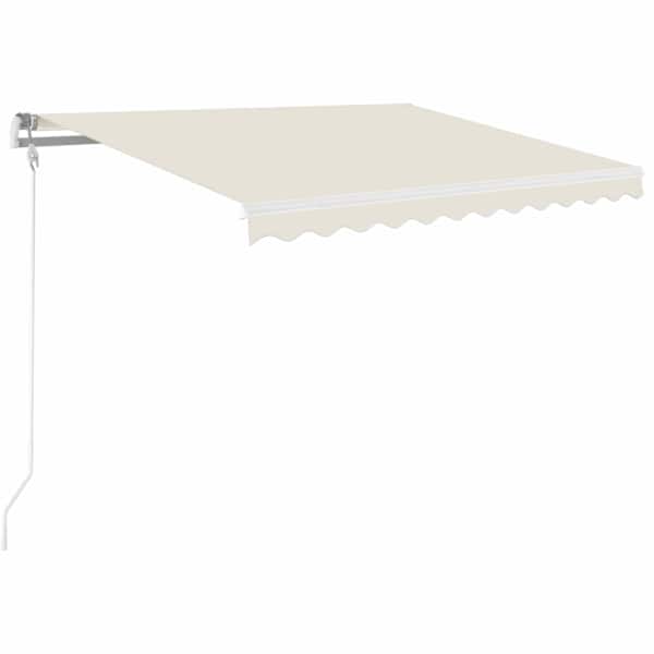 vidaXL k&auml;sitsi sisset&otilde;mmatav varikatus LEDiga, 350x250 cm kreemjas