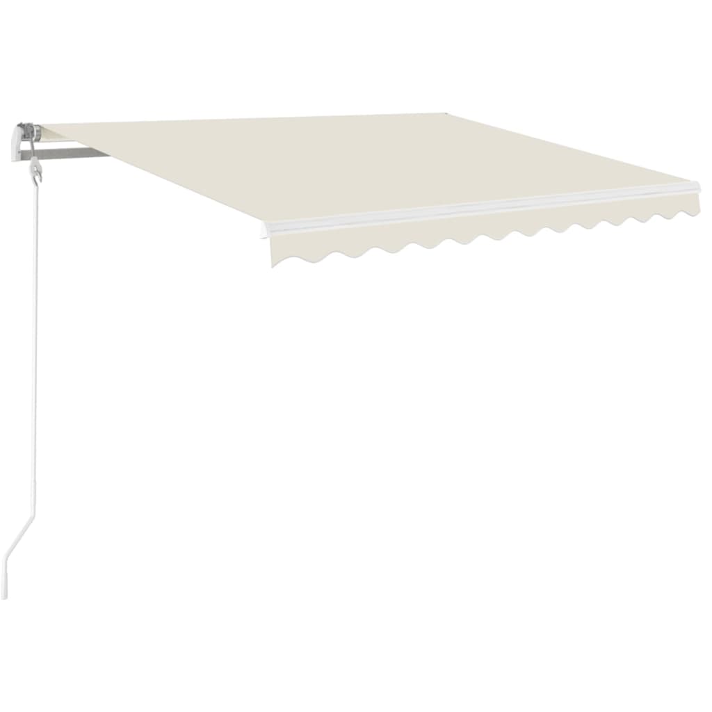 vidaXL Ručně zatahovací markýza s LED světlem 350 x 250 cm krémová