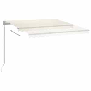 Ročno zložljiva tenda z LED lučmi 350x250 cm krem - slika 4