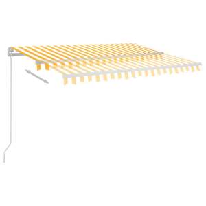 Ručně zatahovací markýza s LED světlem 350 x 250 cm žlutobílá - obrázek 6