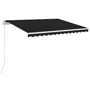 Ručně zatahovací markýza s LED světlem 350 x 250 cm antracitová - obrázek 2