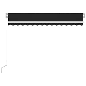 Ručně zatahovací markýza s LED světlem 350 x 250 cm antracitová - obrázek 3