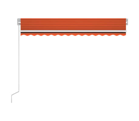 vidaXL Markis manuellt infällbar med LED 350x250 cm orange och brun