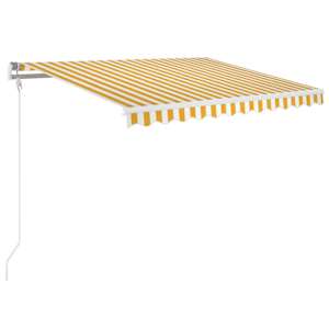 Automatická zatahovací markýza 350 x 250 cm žlutobílá - obrázek 2