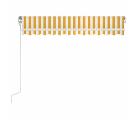 vidaXL Toldo retrátil automático 350x250 cm amarelo e branco