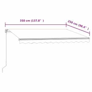 Automatická zatahovací markýza 350 x 250 cm žlutobílá - obrázek 9