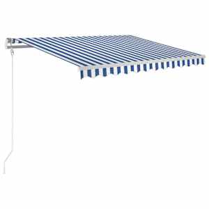 Automatická markýza LED a senzor větru 350 x 250 cm modrobílá - obrázek 2