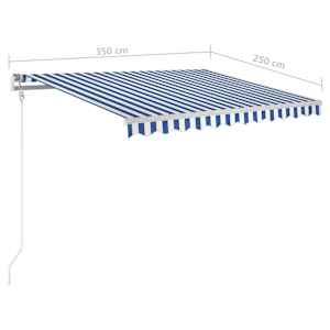 Automatická markýza LED a senzor větru 350 x 250 cm modrobílá - obrázek 10