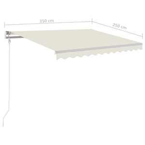 Automatická markýza LED a senzor větru 350x250 cm krémová - obrázek 10