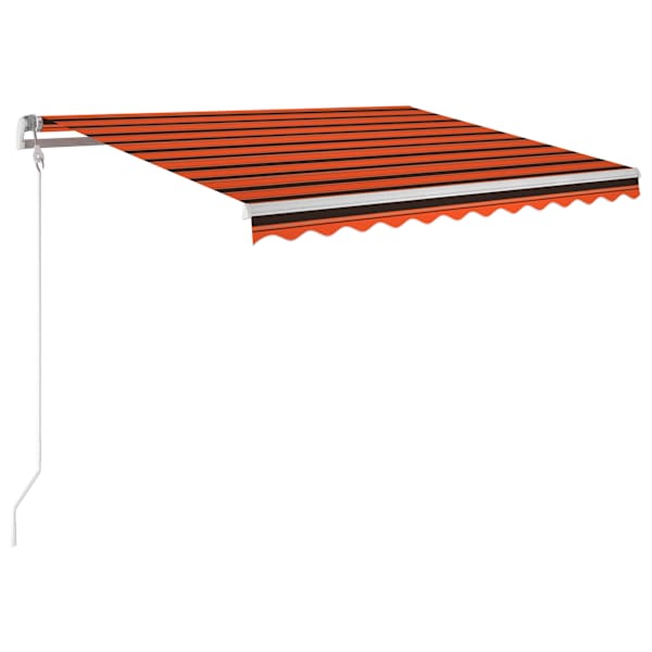 vidaXL automaatne varikatus LED, tuuleandur, 350x250 cm oranž/pruun