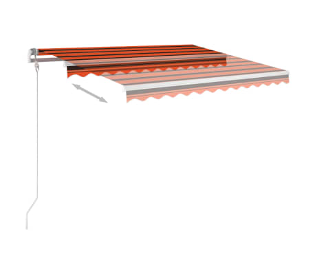 vidaXL Τέντα Αυτόματη με LED&Αισθητ. Ανέμου Πορτοκαλί/Καφέ 350x250 εκ.