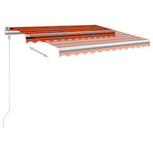 Avtomatska tenda LED + senzor 350x250 cm oranžno/rjava - slika 3