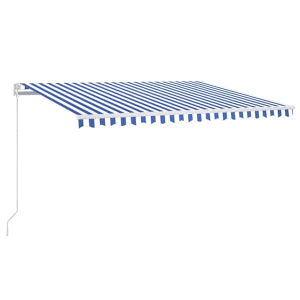 vidaXL k&auml;sitsi sisset&otilde;mmatav varikatus LED, 400x300 cm sinine ja valge
