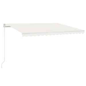 vidaXL k&auml;sitsi sisset&otilde;mmatav varikatus LED, 400x300 cm, kreemjasvalge