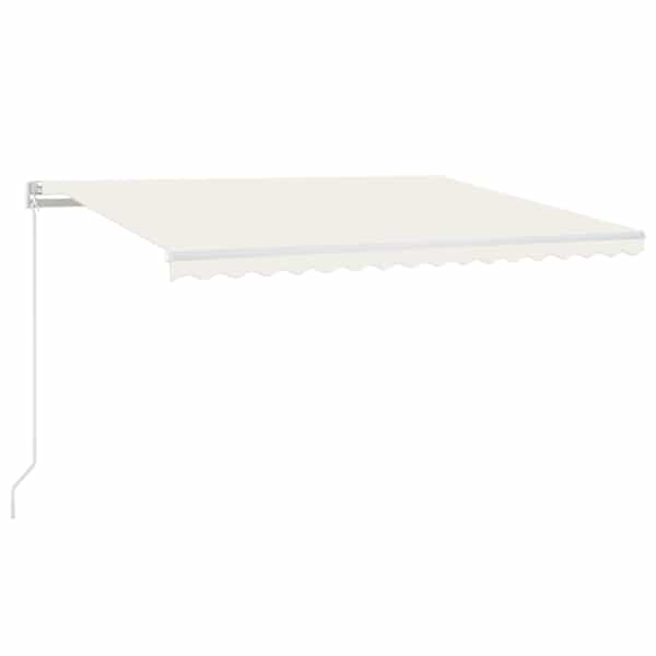 vidaXL k&auml;sitsi sisset&otilde;mmatav varikatus LED, 400x300 cm, kreemjasvalge