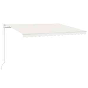 Ručně zatahovací markýza s LED světlem 400 x 300 cm krémová - obrázek 2