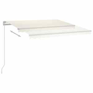 Ručně zatahovací markýza s LED světlem 400 x 300 cm krémová - obrázek 6