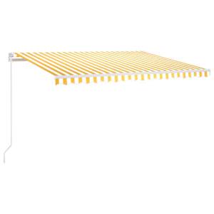 Ručně zatahovací markýza s LED světlem 400 x 300 cm žlutobílá - obrázek 2