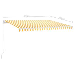 Ručně zatahovací markýza s LED světlem 400 x 300 cm žlutobílá - obrázek 7
