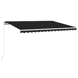 Ručně zatahovací markýza s LED světlem 400 x 300 cm antracitová - obrázek 2