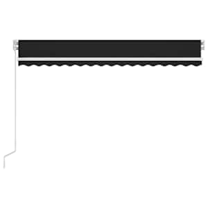 Ručně zatahovací markýza s LED světlem 400 x 300 cm antracitová - obrázek 3
