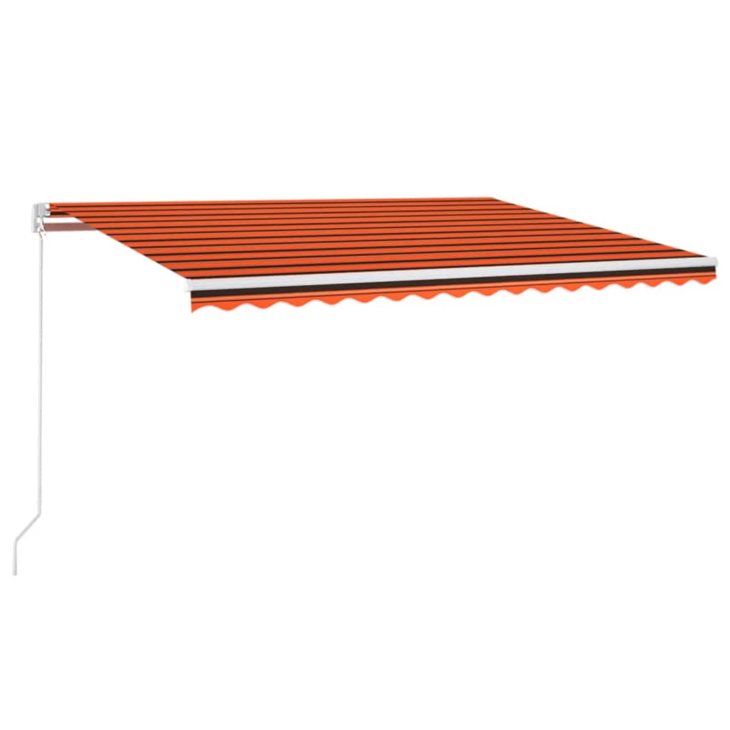 vidaXL Ručně zatahovací markýza s LED světlem 400x300 cm oranžovohnědá
