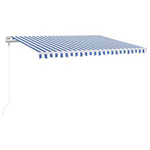Automatická markýza LED a senzor větru 400 x 300 cm modrobílá - obrázek 2