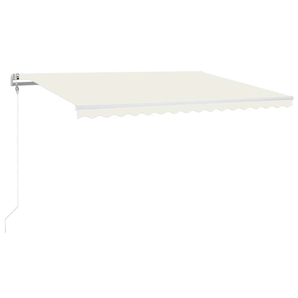 vidaXL Automatická markíza, LED a senzor vetra 400x300 cm, krémová
