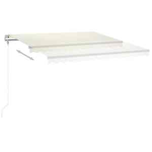 Automatická markýza LED a senzor větru 400 x 300 cm krémová - obrázek 4