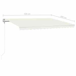 Automatická markýza LED a senzor větru 400 x 300 cm krémová - obrázek 10