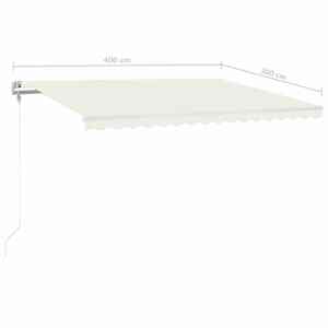 Avtomatska tenda LED + senzor 400x300 cm krem - slika 10