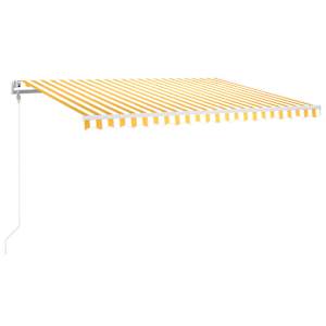 Automatická markýza LED a senzor větru 400 x 300 cm žlutá/bílá - obrázek 2